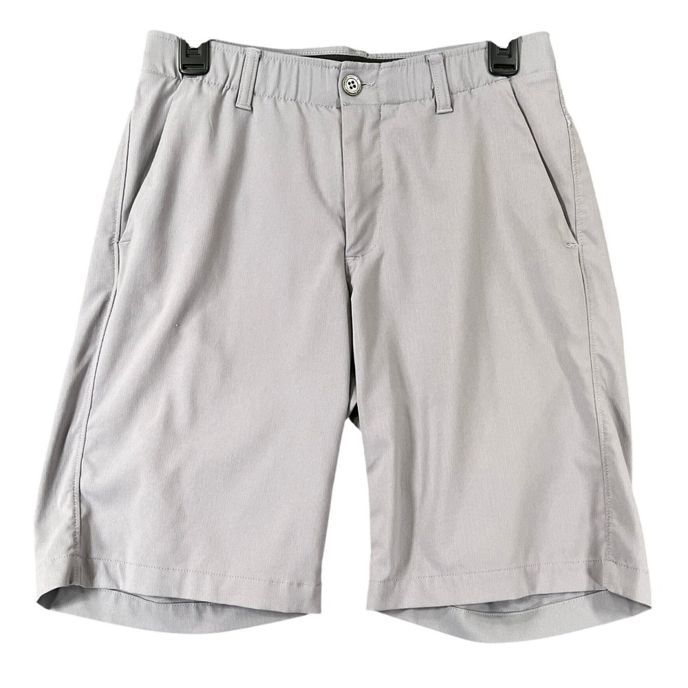 Under Armour Golf Shorts Mens 30 Grey HeatGear Herringbone Performance Athletic